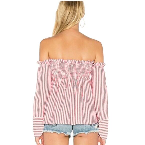 REVOLVE L'Academie Erin Top in Red & White Stripe Size medium - Picture 2 of 9